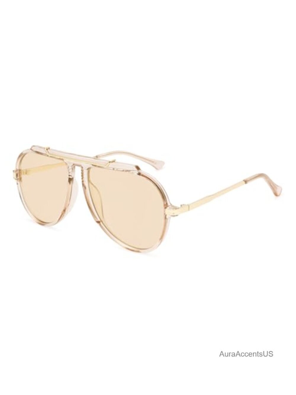 Oversized 70s Retro Aviator Sunglasses UV400 Polarized Full Frame